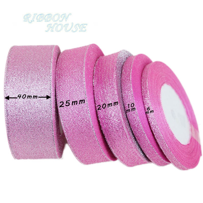 (25 Yards/lot) Polyester Pink Ribbon Christmas Packaging Ribbon High ...