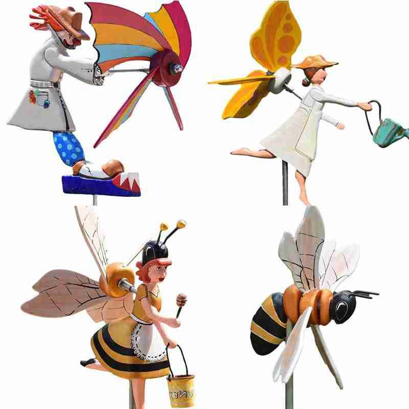Children's Day gift Miss Bee Garden Art Decor Whirligigs Wind Spinners