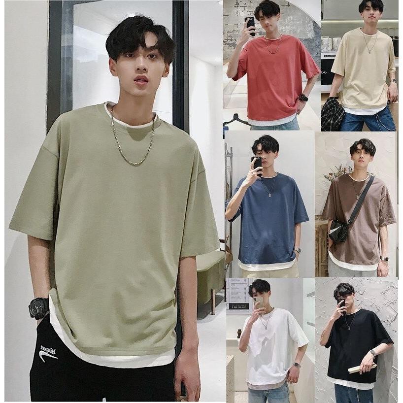 Korean Fashion Short Sleeve Loose Oversized T shirt For Men Plain Casual Tee Shopee Philippines