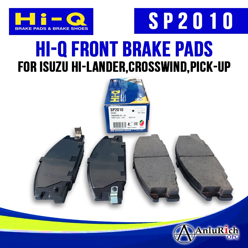 Hi-Q FRONT BRAKE PADS for ISUZU Hi-Lander,Crosswind,Pick-Up (SP2010 ...