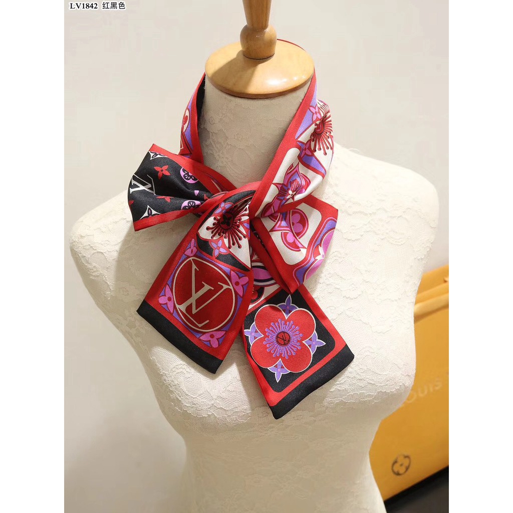 IMLECK Handbag Handle Head Hair Band Neck Silk Ribbon Scarf for Women Girls Decoration