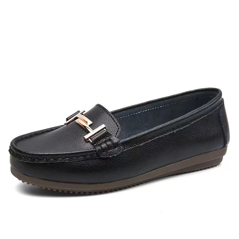MITATA Leather Women Loafers Shoes | Shopee Philippines