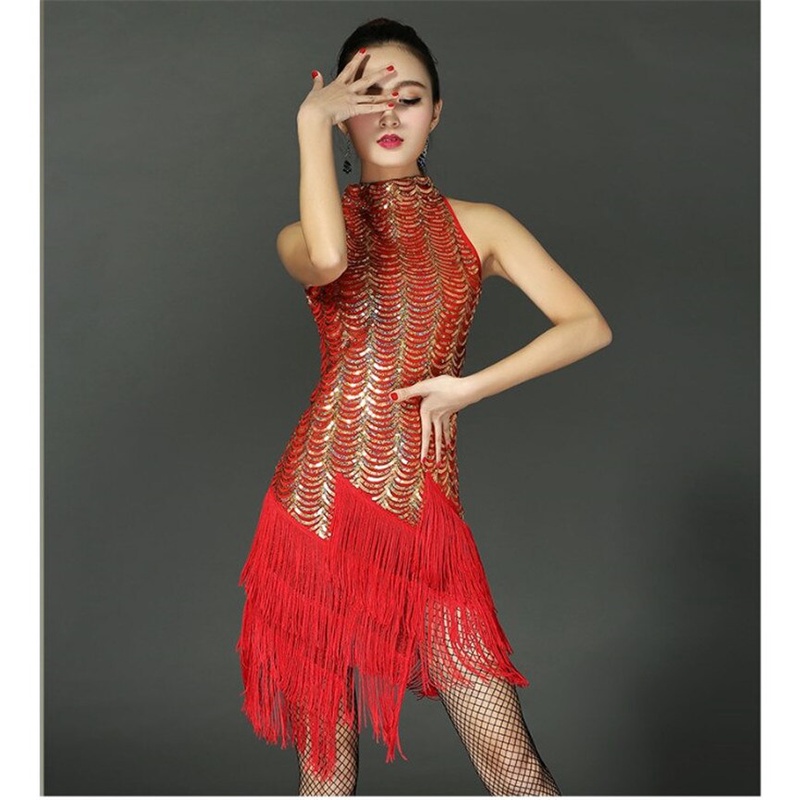 Sidaimi Latin Dance Dress Women Sexy tassel fringe sequin Salsa