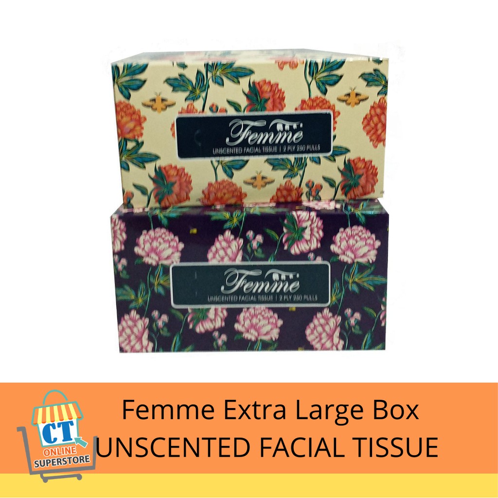 Femme Extra Large Box UNSCENTED FACIAL TISSUE (2 BOXES) Shopee