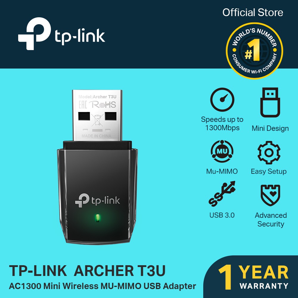 ♠⊙♝TP-Link ARCHER T3U AC1300 Mini Wireless MU-MIMO USB Adapter | WiFi ...