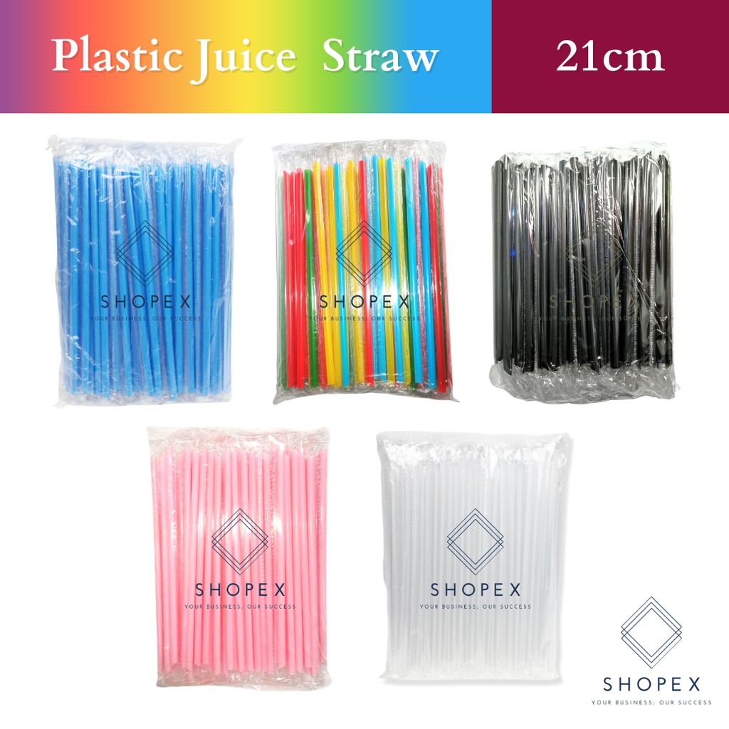 Thin Straw Individual Wrapped (100 pcs/ pack)/ Assorted Juice Straw