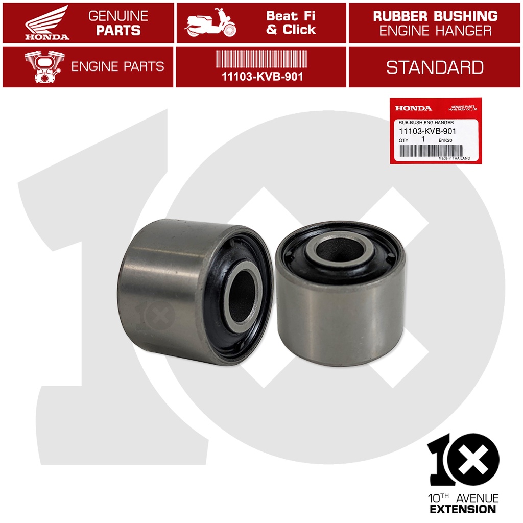 10thX Honda Rubber Bushing Engine Hanger Part No.11103KVB901 for Beat Fi & Click Motorcycles