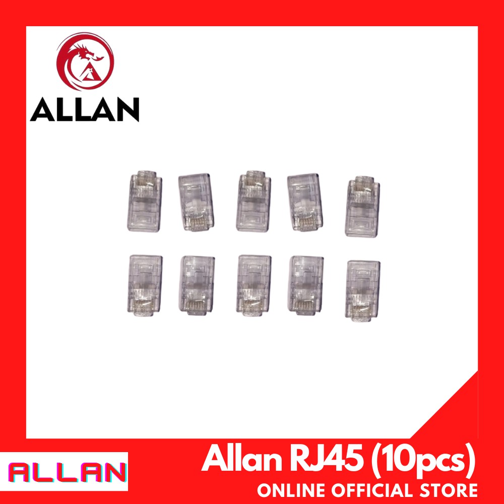 10pcs. Allan Cat5e Internet connector RJ45 Ethernet cable LAN network ...