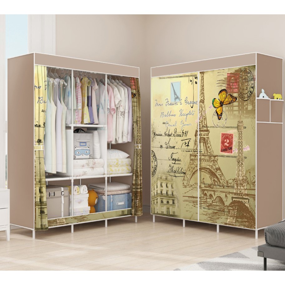 Large Multifunction Cloth Wardrobe Storage Cabinet GY 130 Shopee