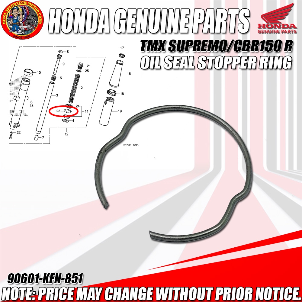 TMX SUPREMO/CBR150 R OIL SEAL STOPPER RING (HPI) (Genuine 90601KFN