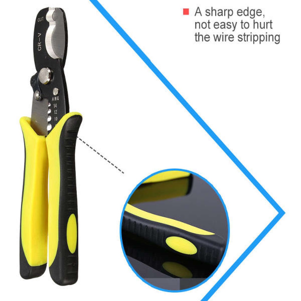 Pliers Peel Cable 8 Round Wire Stripper 8Inch Crimping PS Cable Cutter ...