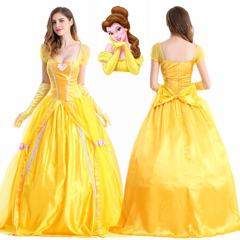 Adults Beauty and The Beast Belle Princess Cosplay Costume Halloween ...