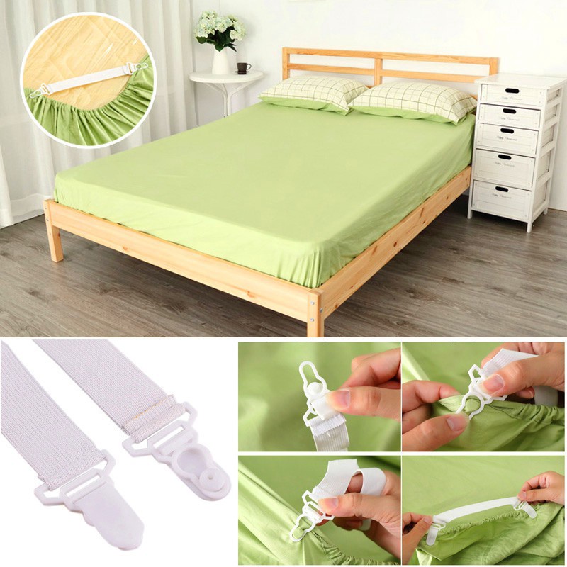 4pcs Bed Sheet Holder Corner Straps, Mattress Cover Clips to Hold