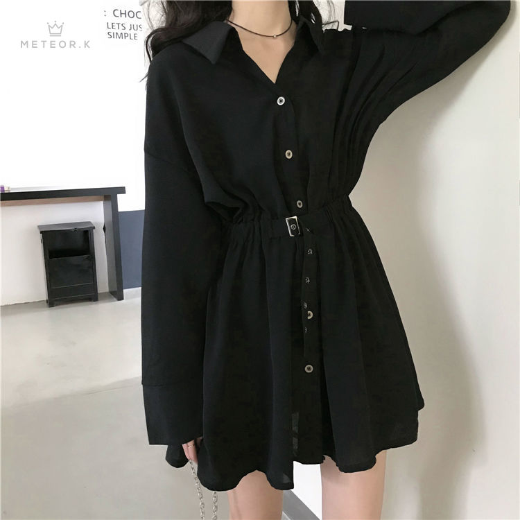 Cool dress black short skirt long sleeve dresses skirts women's apparel  clothing | Shopee Philippines