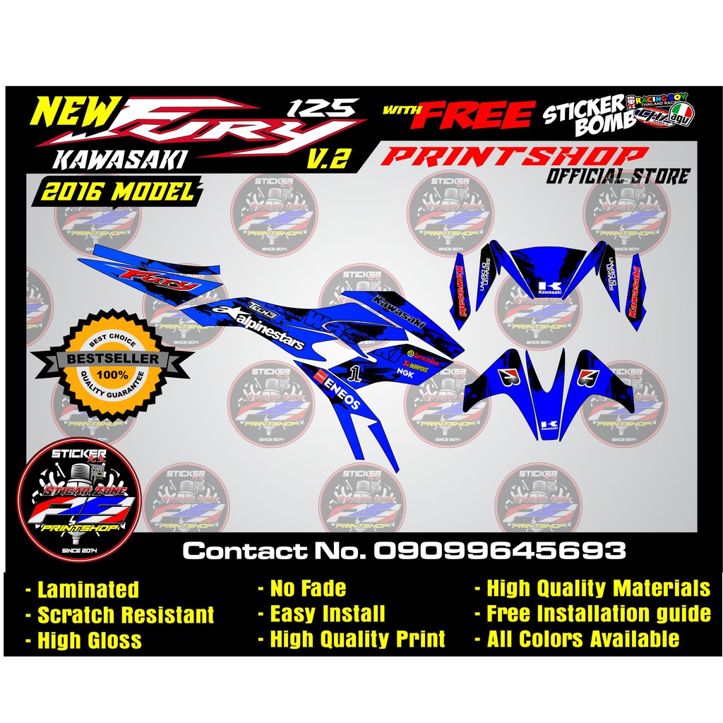 kawasaki fury decals