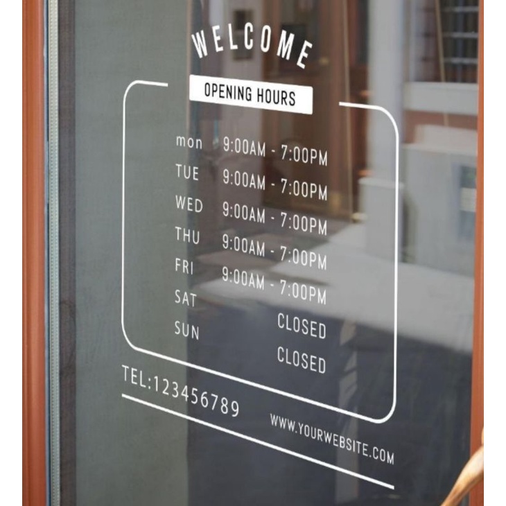 COD | CHEAPEST | CUSTOMIZED BUSINESS STORE HOURS STICKER DECALS ...