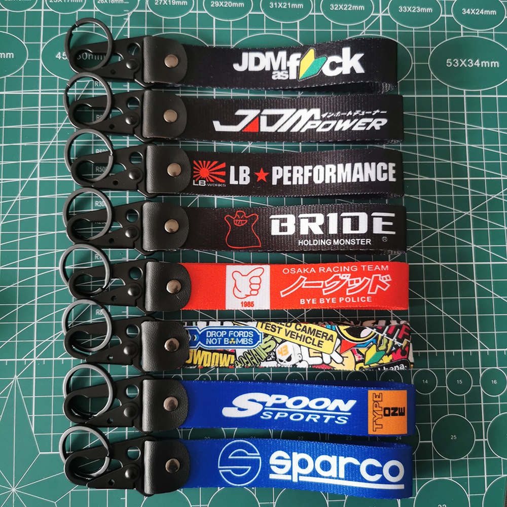 JDM Culture Racing Car Modified Style Wrist Keychain Key Rings Key ...