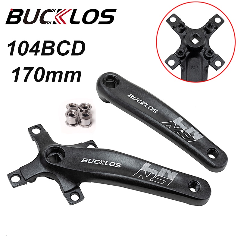 BUCKLOS MTB Crank 104/64BCD Bicycle Crank Set Square Hole Crank 170MM ...