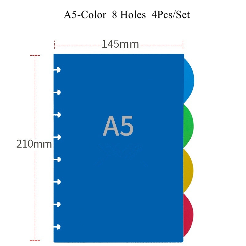 A4/A5/B6 Mushroom Holes Colorful Index Planner Dividers Journal ...