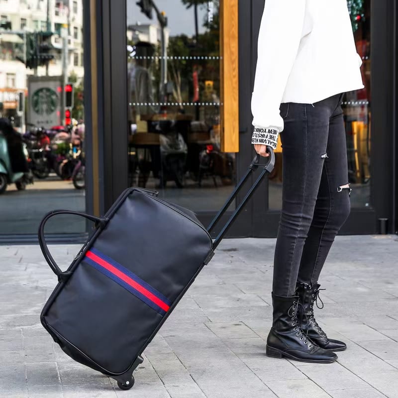 Trolley Bag Business Travel Fashion Duffle Bag 22 Inch Rolling Duffle ...