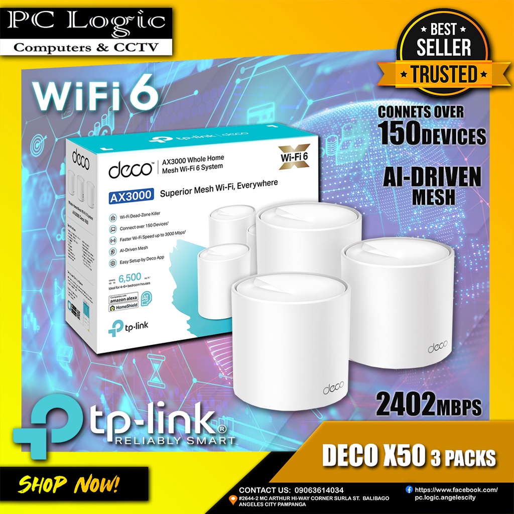 TP-Link DECO X50 - 3 Packs AX3000 Dual Band Whole Home Mesh Wifi 6 ...