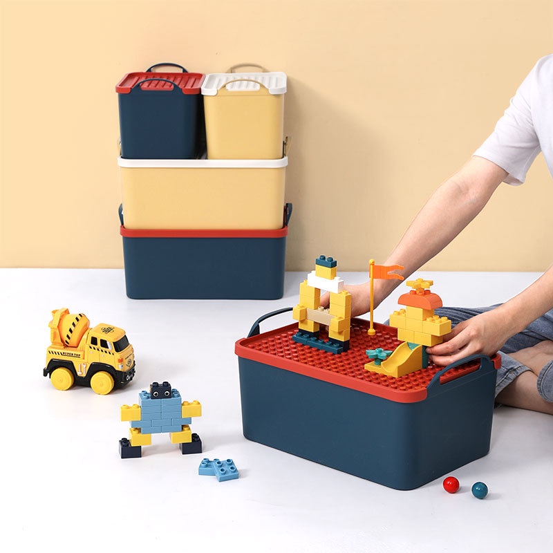 LEGO storage box with cover, toy building block parts storage box