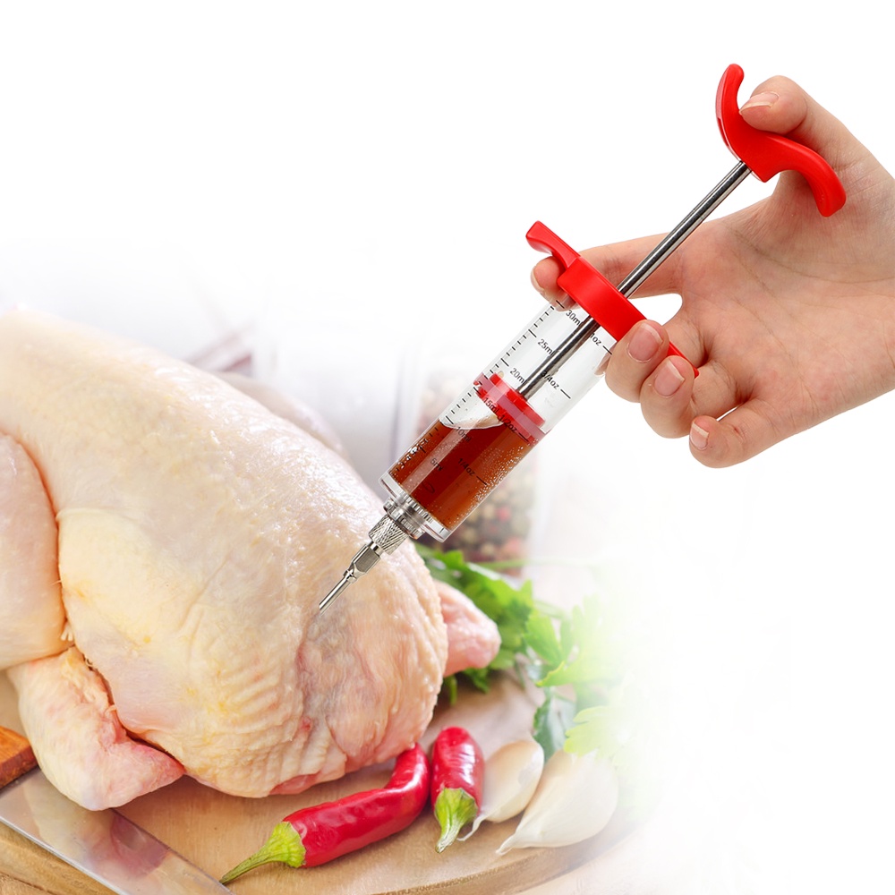 Turkey Chicken Flavor Syringe BBQ Meat Syringe Cooking Sauce Injection
