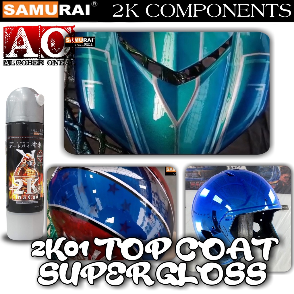 SAMURAI Spray Paint 2K01 Top Coat Clear SUPER GLOSS with Catalyst ...