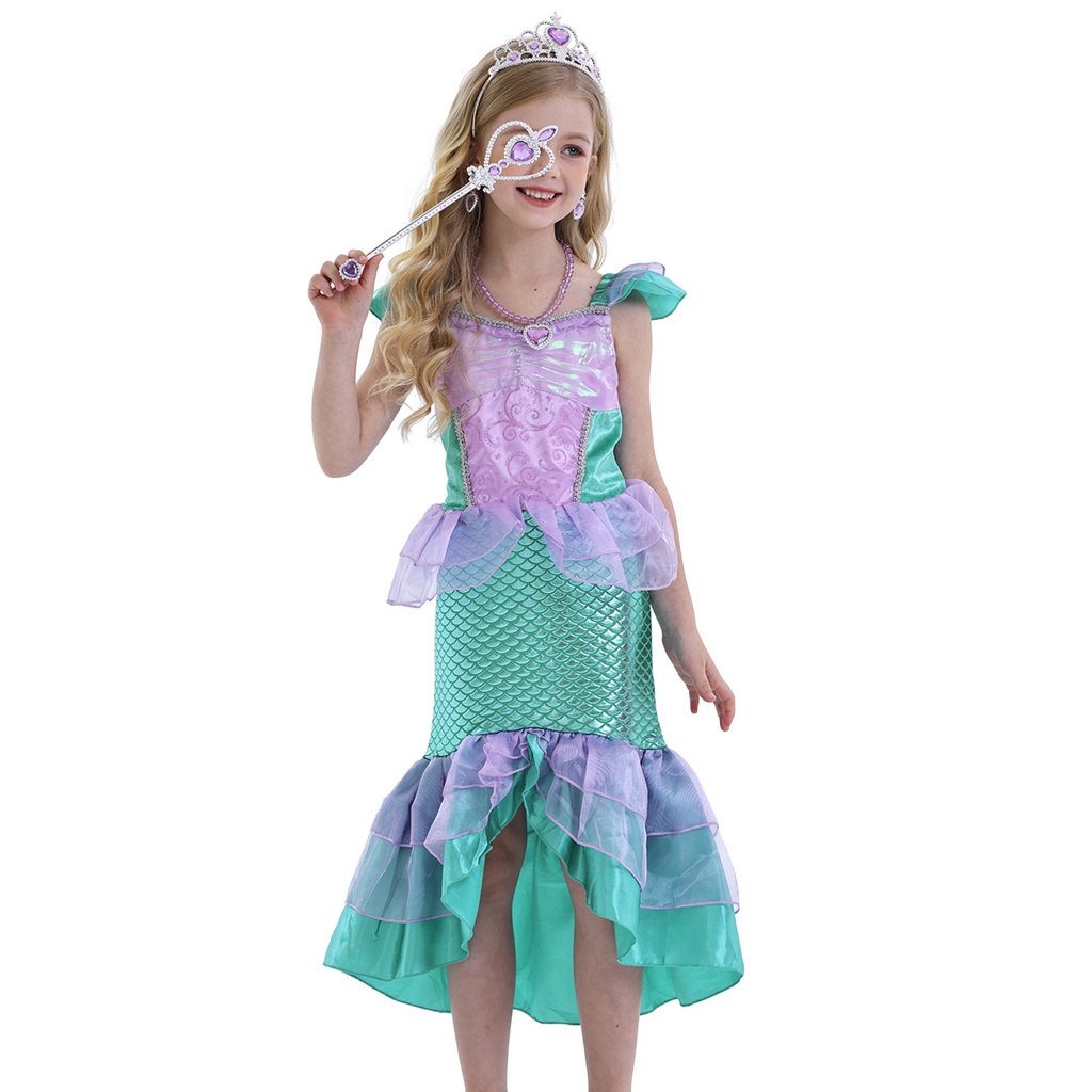 Little Girl Little Mermaid Halloween Costume Ariel Princess Party Dress ...