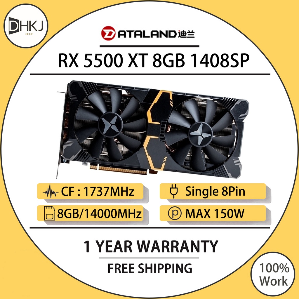 USED ATALAND RX 5500 XT 8GB graphics card RX 5500XT gaming graphics ...