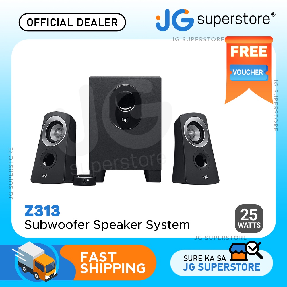 Logitech Z313 25W Speakers with Subwoofer, Volume, and Headset Controls