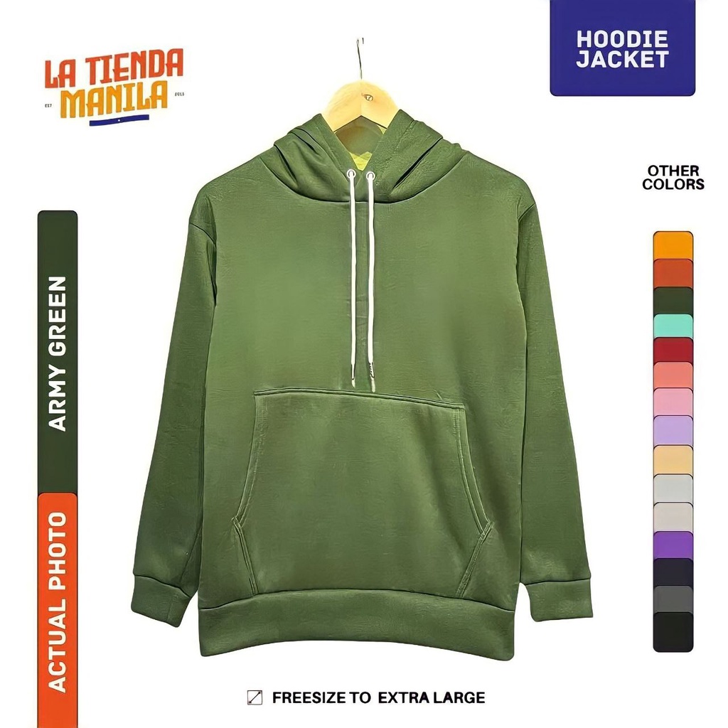 ARMY GREEN COLOR HOODIE JACKET BEST SELLER UNISEX Shopee Philippines