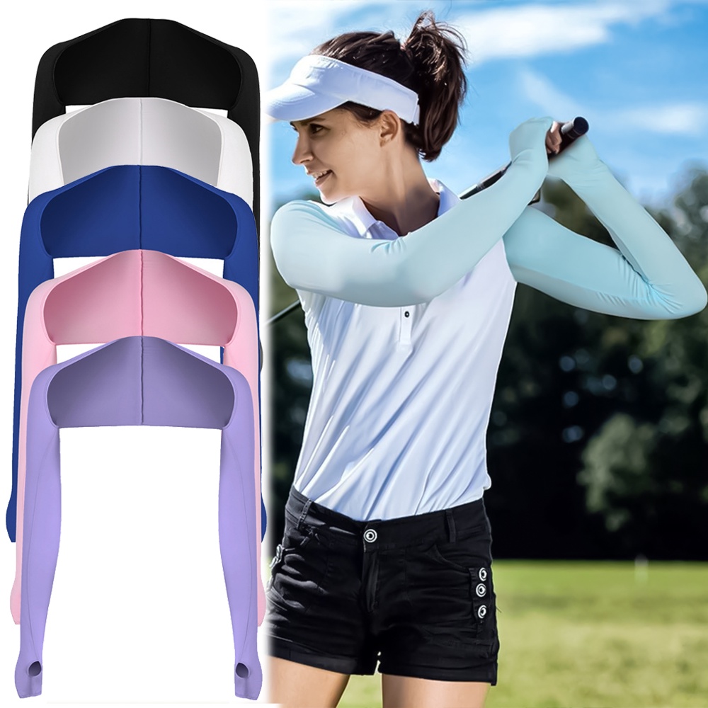 Summer New Women Golf shawl Ice Silk Gloves Sun Protection Sleeves Uv