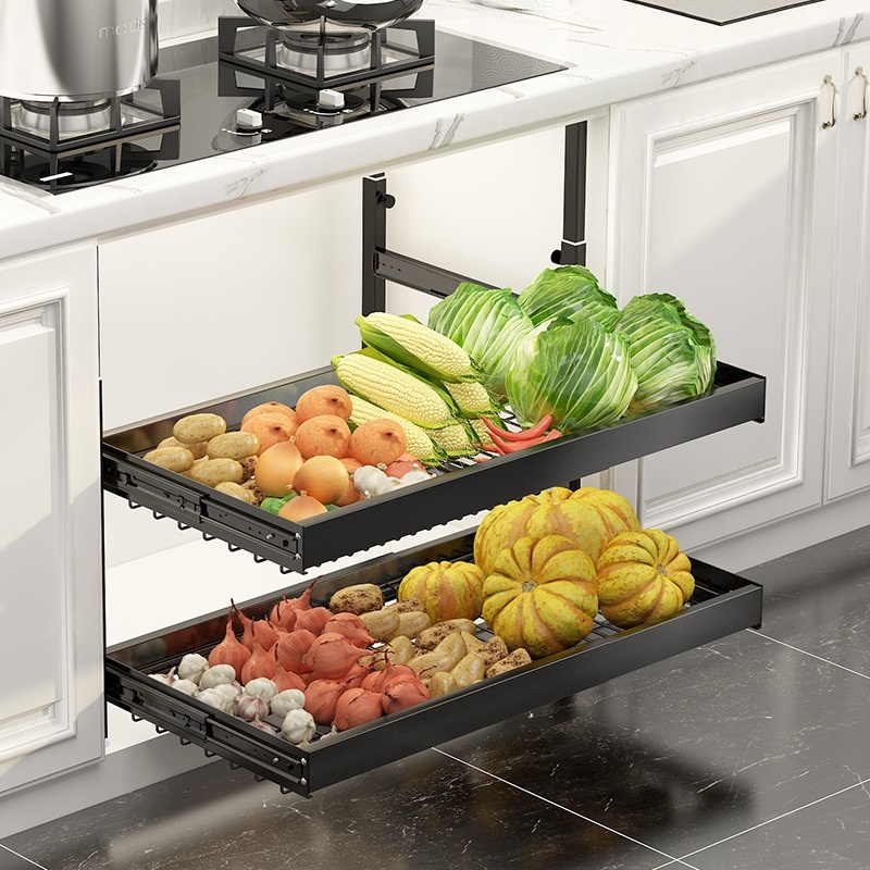 Under the kitchen cabinets dishes and dishes storage racks built-in ...