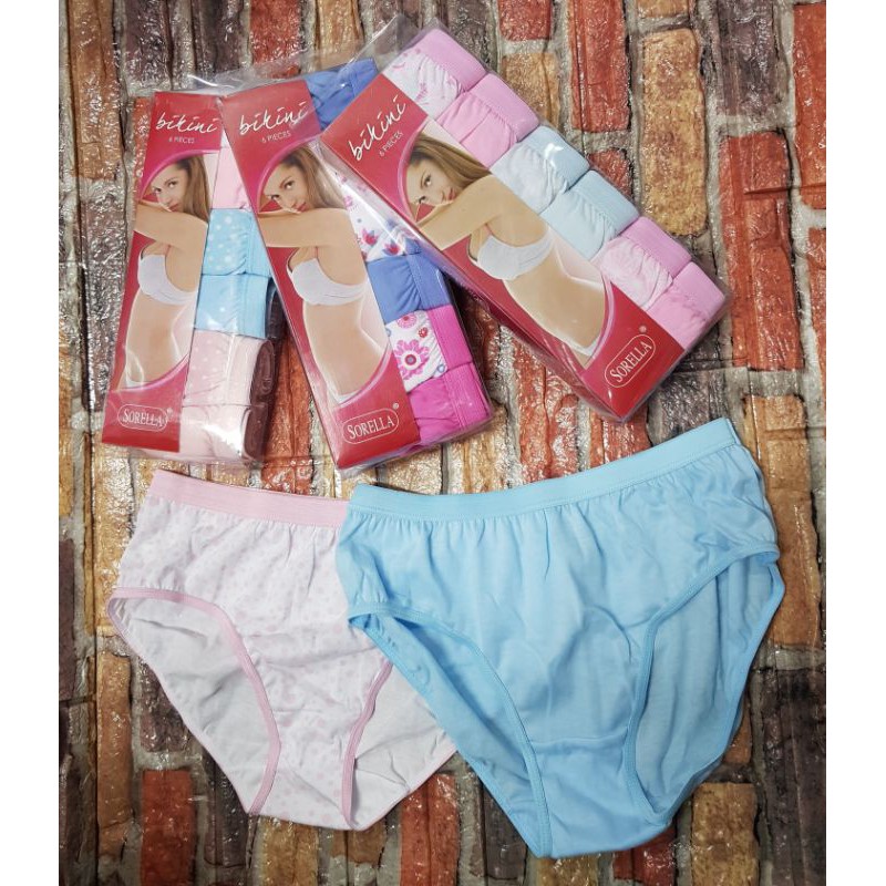 Authentic Sorella's best selling 6in1 pack bikini panties for ladies @  wholesale price