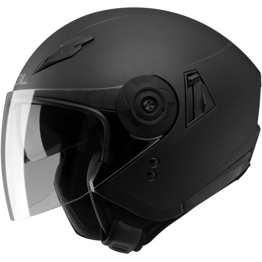 Black half best sale face helmet