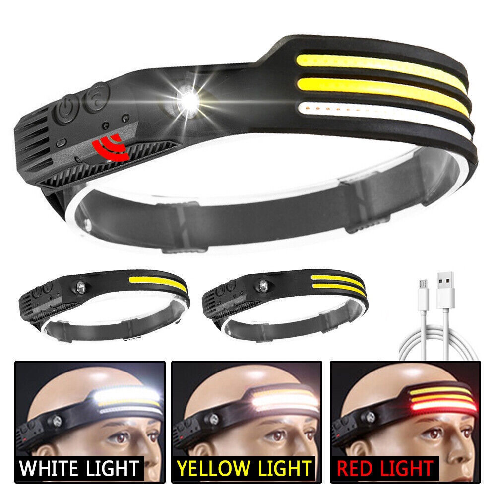 LED Sensor Headlamp with All Perspectives Induction 230° Illumination Lightweight Head Lights