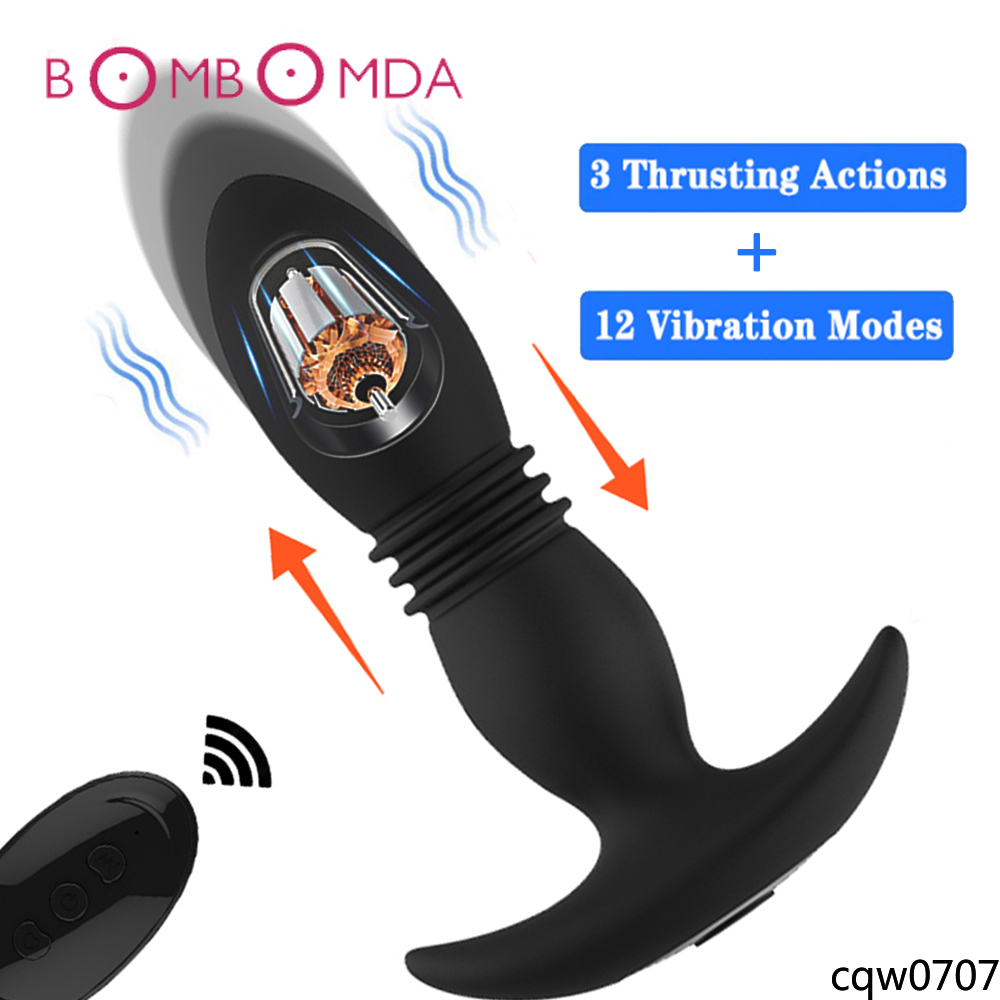 D Anal Vibrator Telescopic Vibrator Male Prostate Massager Wireless Remote Control Dildo Butt Pl