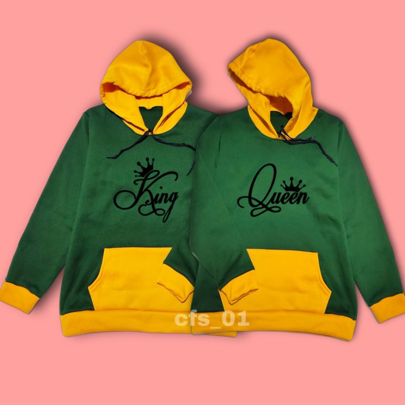 COUPLE JACKET PULLOVER HOODIE King Queen pares na Shopee Philippines