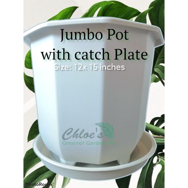 3 sets JUMBO POT WITH CATCH PLATE FOR PLANTS PLANTERS GARDENING ...