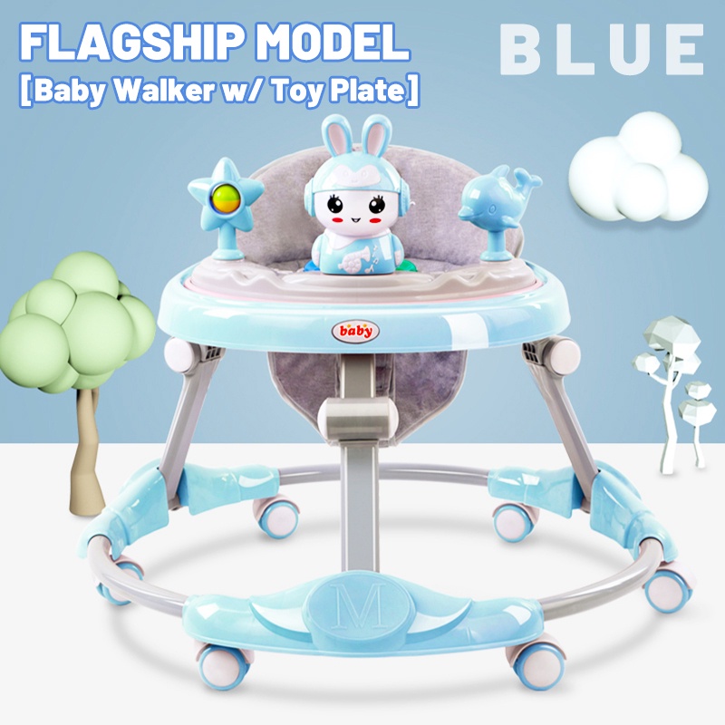 【Free teether】Baby Walker For Baby Boy With Music Foldable Walker For