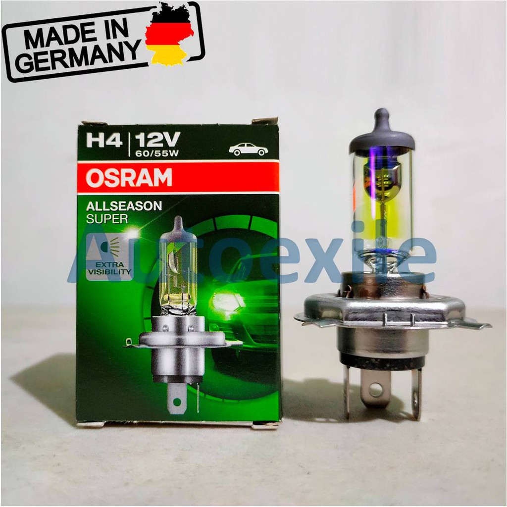 Osram All Season Super H4 12V 60/55W ALS Yellow Rainbow Made in Germany ...