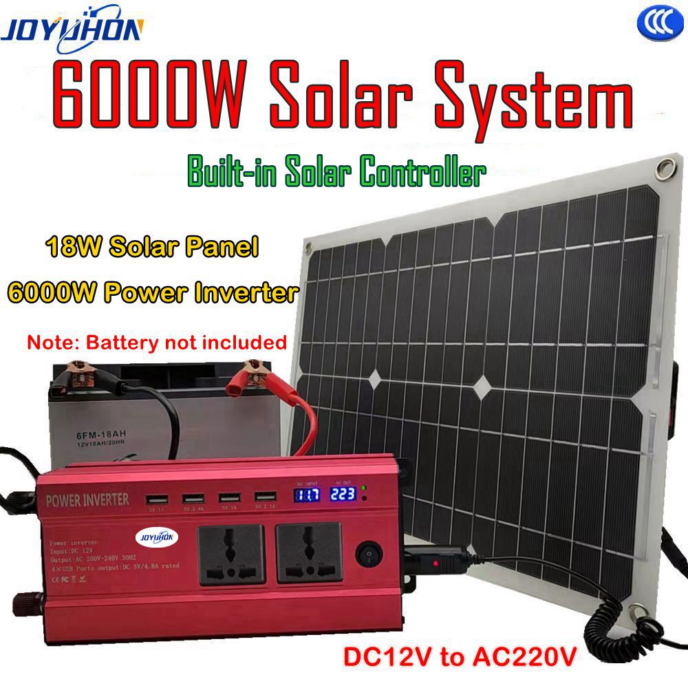 Joyuhon 6000w Solar Systembatteries Not Included Inverter Built In Solar Controller 18w Solar 4171