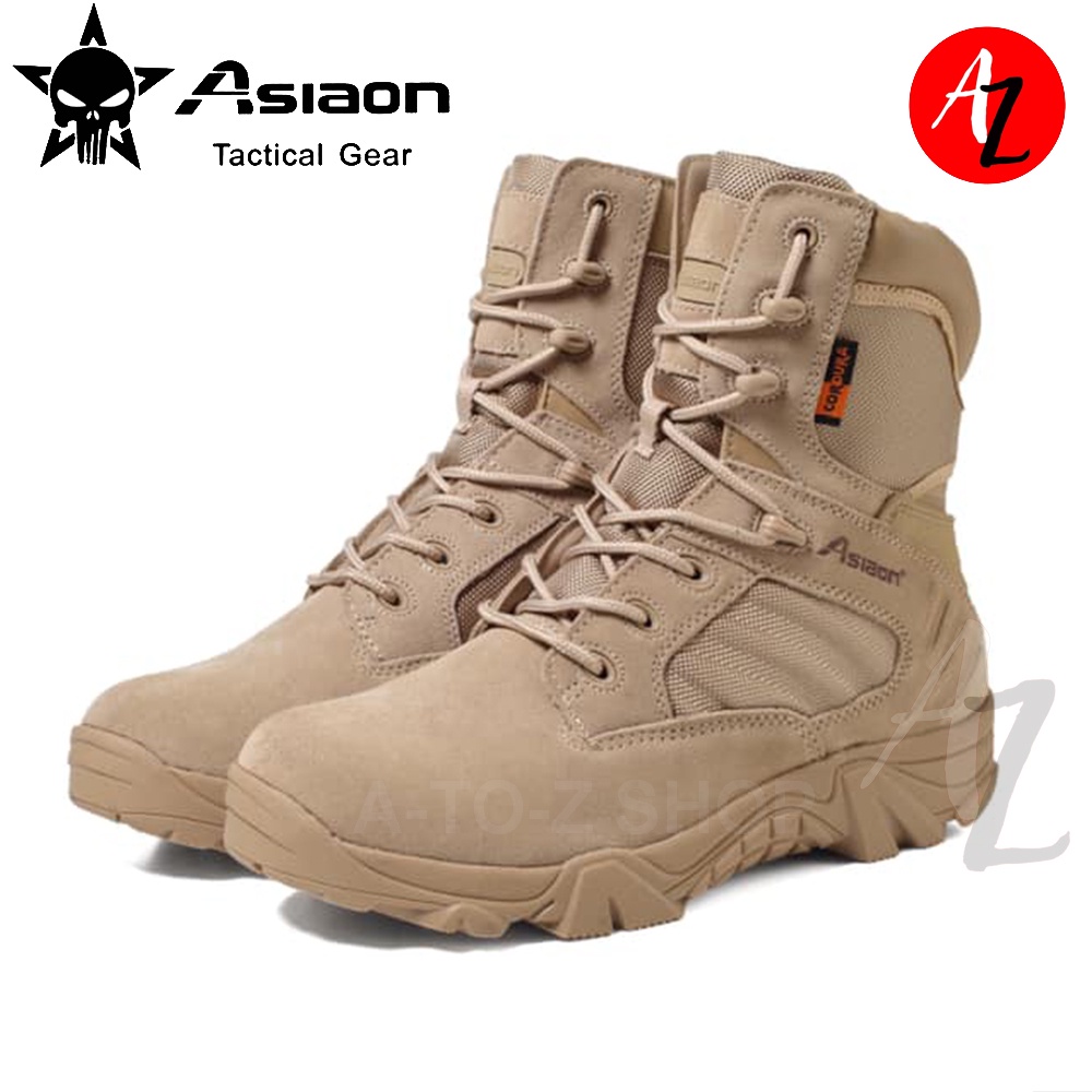 ASIAON 516 Side Zip Athletic Lightweight Patrol Boots Combat Shoes Cordura Fabric Leather Material Shopee Philippines