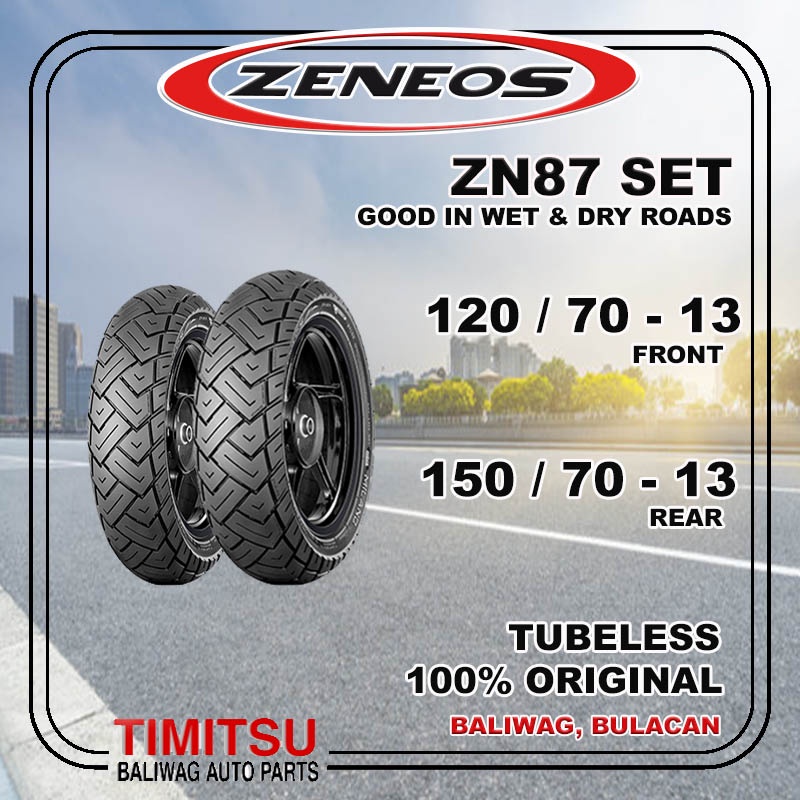 MOTORCYCLE TIRE SET 120 70 13 150 70 13 ZENEOS ZN87 MILANO 120 70