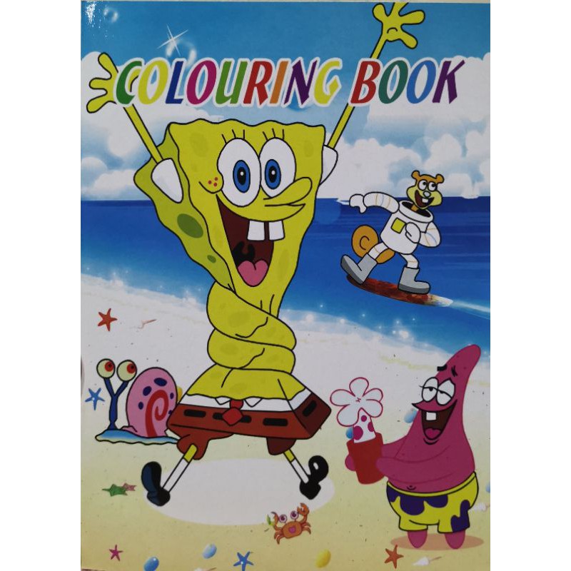 Spongebob Squarepants coloring book with stickers for birthday party ...