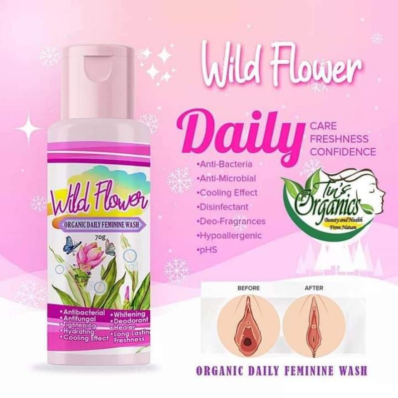 WILD FLOWER Organic Feminine wash By Pretty Tin's Shopee Philippines