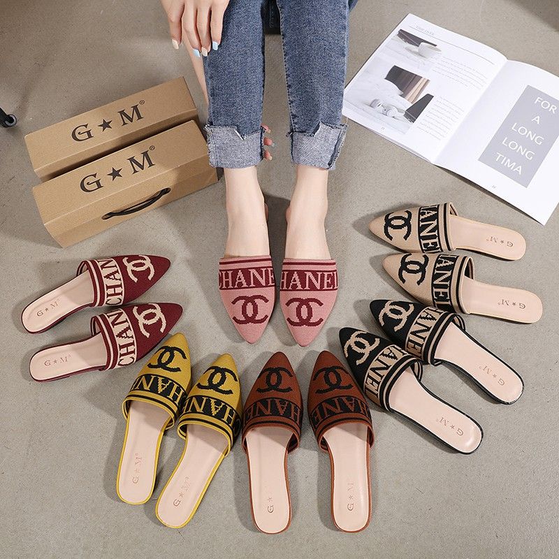 Xx89 Elegant Korean Pointed Toe Half Mules Women G-160 | Shopee Philippines
