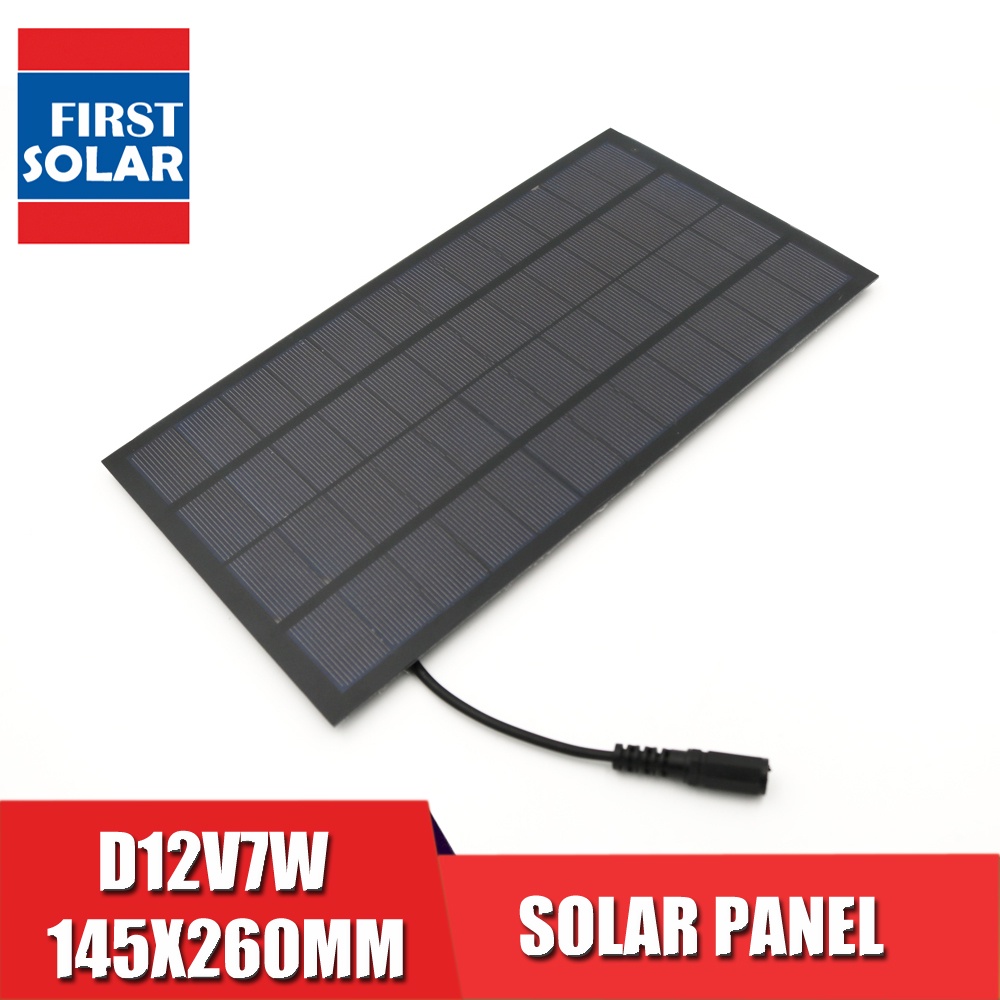 Solar panel 12V 7W with 5.5*2.1 DC Connector For Solar Powered Water ...