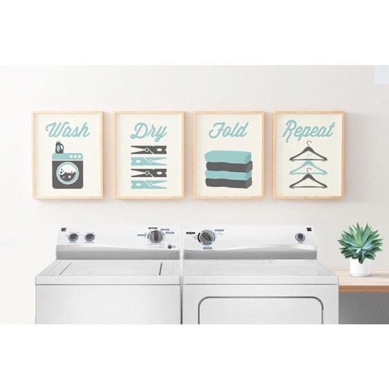 Laundry Room Decor / Wash Dry Fold Repeat Art Frame Home Decor / Witty ...
